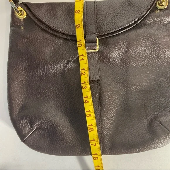 Barr and Barr New York Pebbled Brown Leather Bag Gold Hardware Shoulder Bag - Picture 14 of 15